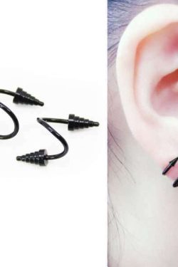 Y2K Grunge Black Cone Earrings - Retro 90S Fashion, Gothic Y2K, Pastel Goth, Y2K Club Outfits