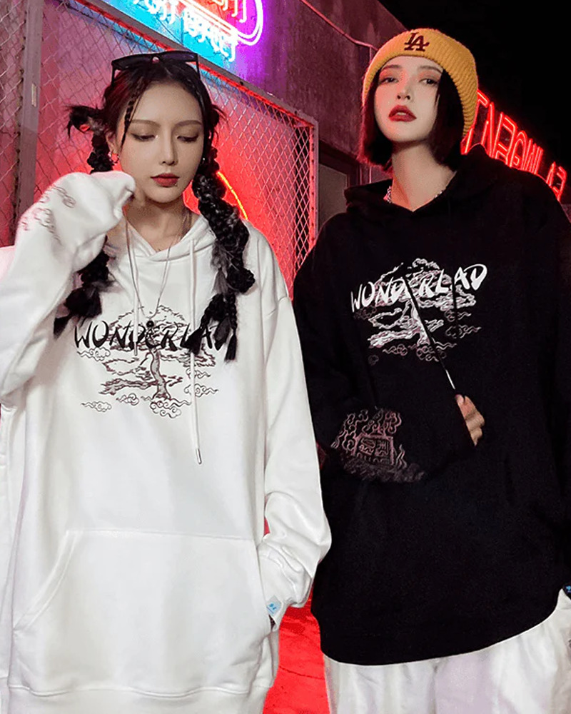 Y2K Grunge Black Japanese Hoodie - Retro 90S Fashion, Summer Y2K Outfits, Gothic Y2K Style