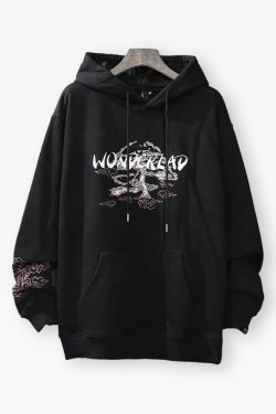 Y2K Grunge Black Japanese Hoodie - Retro 90S Fashion, Summer Y2K Outfits, Gothic Y2K Style