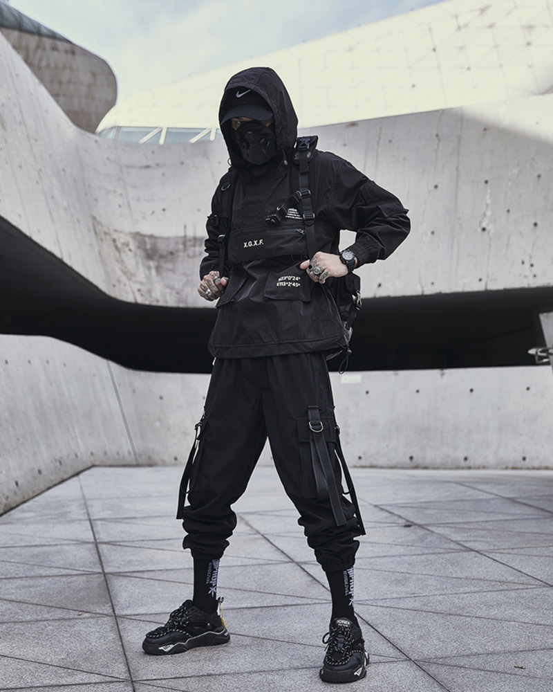 Y2K Grunge Black Techwear Jacket - 90S Fashion, Retro Style, Gothic Y2K, Summer Y2K Outfits Y2K Grunge Black Techwear Jacket - 90S Fashion, Retro Style, Gothic Y2K, Summer Y2K Outfits