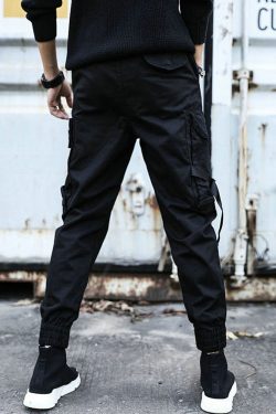 Y2K Grunge Black Techwear Pants - 90S Fashion, Retro Style, Gothic Y2K, Summer Y2K Outfits