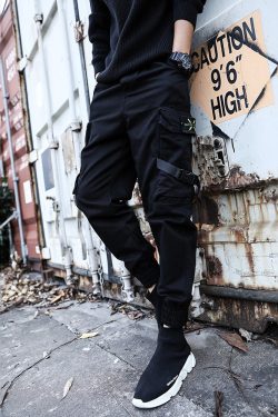 Y2K Grunge Black Techwear Pants - 90S Fashion, Retro Style, Gothic Y2K, Summer Y2K Outfits