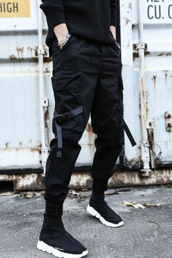 Y2K Grunge Black Techwear Pants - 90S Fashion, Retro Style, Gothic Y2K, Summer Y2K Outfits