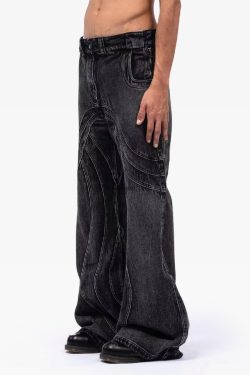 Y2K Grunge Black Wash Baggy Jeans - Retro 90S Fashion, Summer Y2K Outfits, Gothic Y2K Style