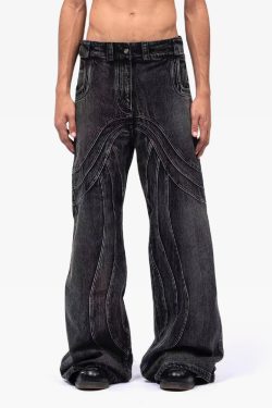 Y2K Grunge Black Wash Baggy Jeans - Retro 90S Fashion, Summer Y2K Outfits, Gothic Y2K Style