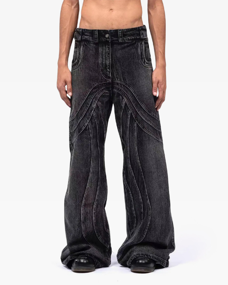Y2K Grunge Black Wash Baggy Jeans - Retro 90S Fashion, Summer Y2K Outfits, Gothic Y2K Style