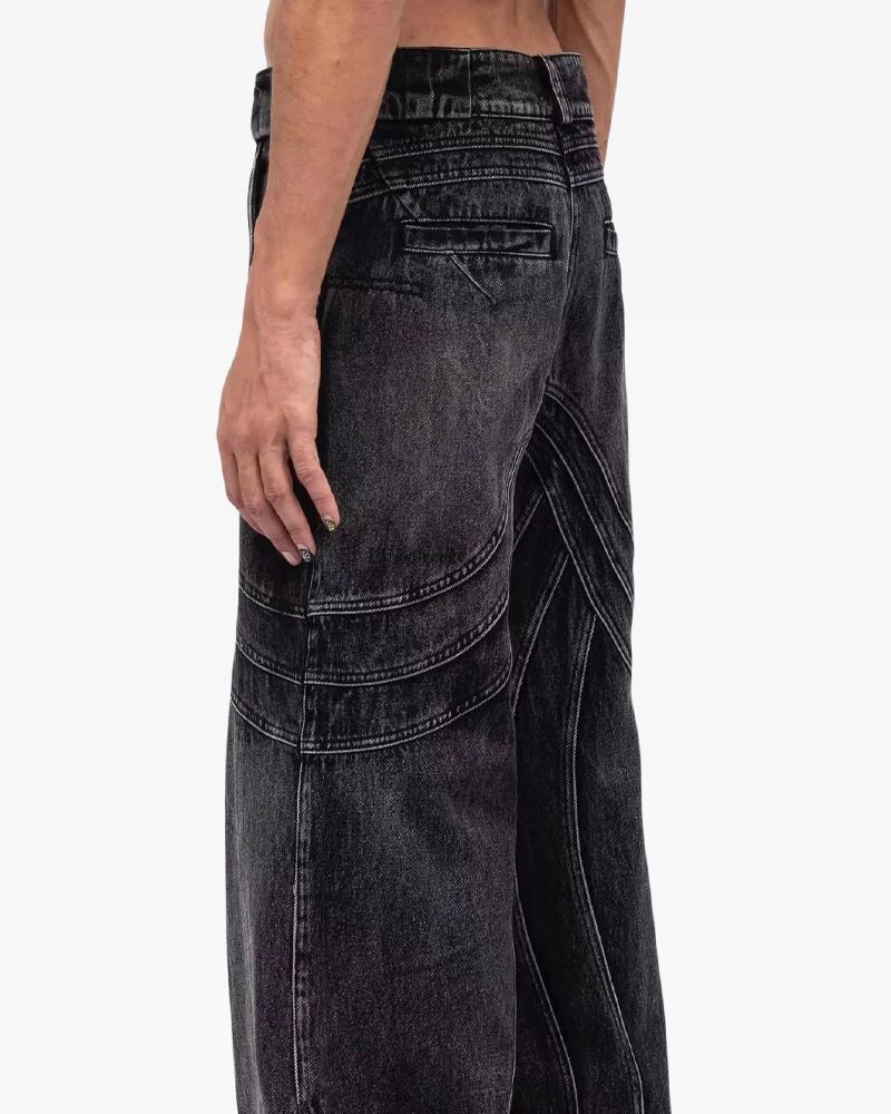 Y2K Grunge Black Wash Baggy Jeans - Retro 90S Fashion, Summer Y2K Outfits, Gothic Y2K Style