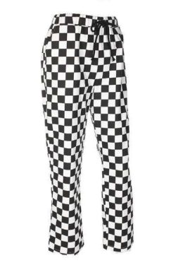 Y2K Grunge Black White Checkered Pants - 90S Retro Summer Outfit, Y2K Club & Party Fashion