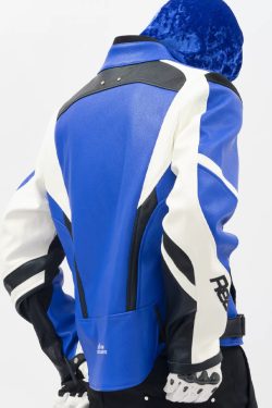 Y2K Grunge Blue Racing Jacket - 90S Retro Summer Outfit, Y2K Club & Party Fashion