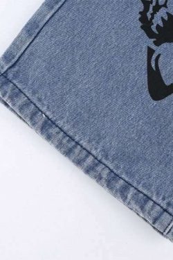 Y2K Grunge Butterfly Pattern Jeans - 90S Fashion, Retro Style, Y2K Summer Outfits