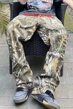 Y2K Grunge Camo Cargo Pants - 90S Retro Style, Summer Y2K Outfits, Hip Hop Fashion