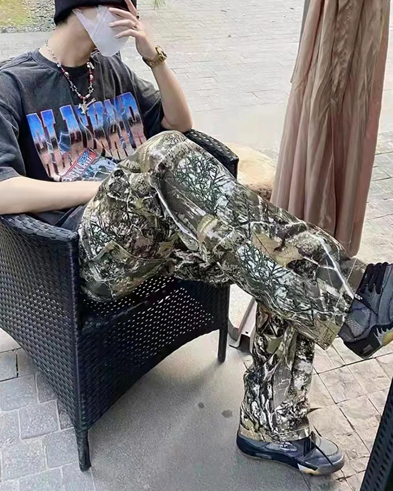 Y2K Grunge Camo Cargo Pants - 90S Retro Style, Summer Y2K Outfits, Hip Hop Fashion