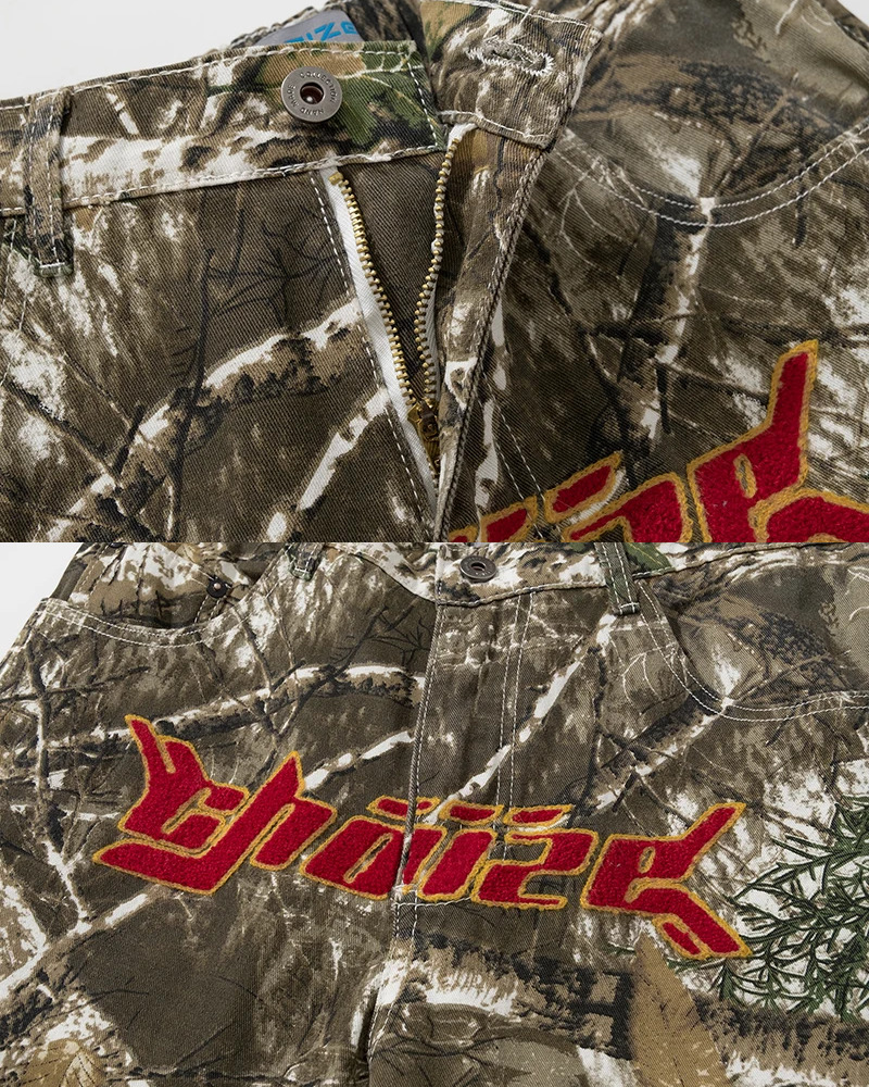 Y2K Grunge Camo Cargo Pants - 90S Retro Style, Summer Y2K Outfits, Hip Hop Fashion