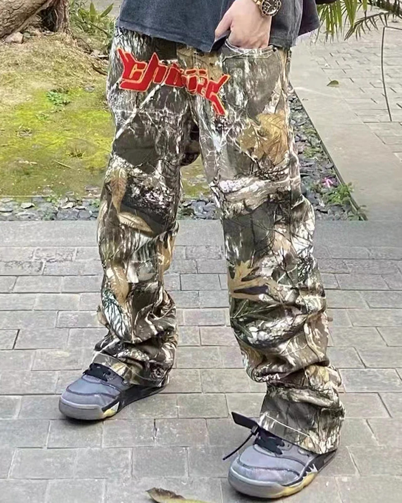 Y2K Grunge Camo Cargo Pants - 90S Retro Style, Summer Y2K Outfits, Hip Hop Fashion