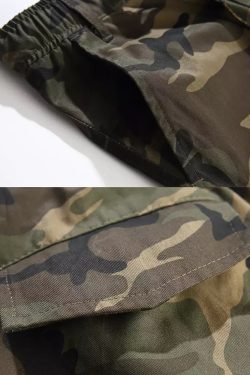 Y2K Grunge Camo Pants Streetwear - 90S Fashion, Retro Style, Y2K Summer Outfits