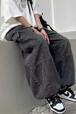 Y2K Grunge Cargo Baggy Jeans - 90S Retro Summer Outfit, Y2K Fashion, Gothic Y2K Style