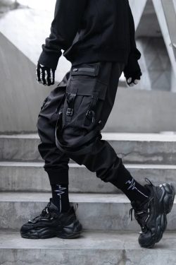 Y2K Grunge Cargo Pants - Retro 90S Techwear, Summer Y2K Outfits, Gothic Y2K Fashion