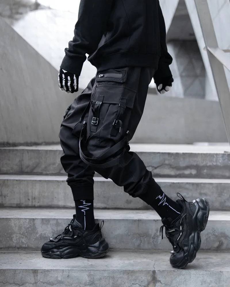 Y2K Grunge Cargo Pants - Retro 90S Techwear, Summer Y2K Outfits, Gothic Y2K Fashion