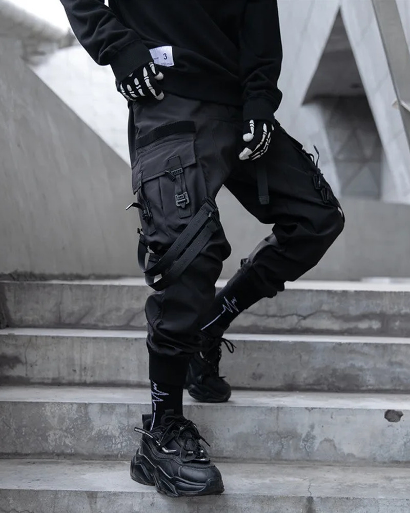 Y2K Grunge Cargo Pants - Retro 90S Techwear, Summer Y2K Outfits, Gothic Y2K Fashion