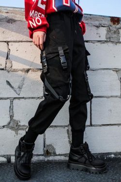 Y2K Grunge Cargo Pants With Straps - 90S Retro Summer Outfit, Y2K Fashion Essentials