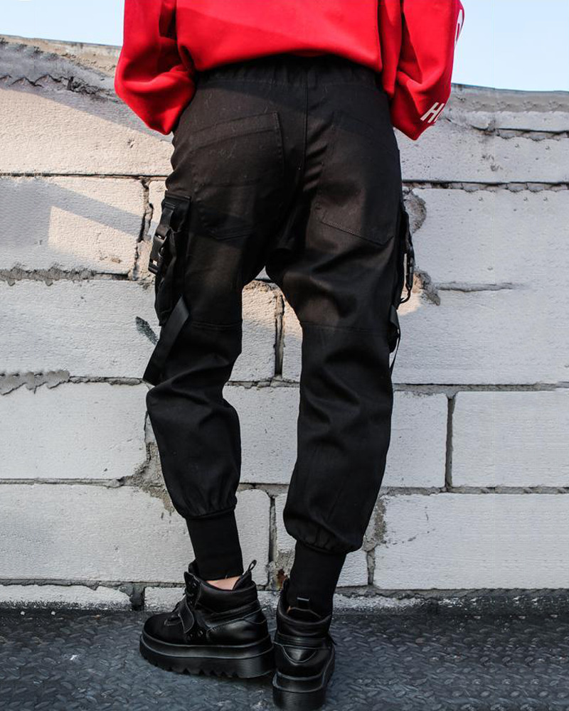 Y2K Grunge Cargo Pants With Straps - 90S Retro Summer Outfit, Y2K Fashion Essentials