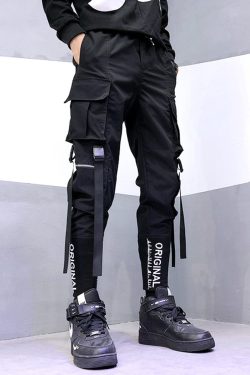 Y2K Grunge Cargo Pants With Tight Ankle - 90S Retro Summer Outfit For Women