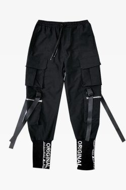 Y2K Grunge Cargo Pants With Tight Ankle - 90S Retro Summer Outfit For Women