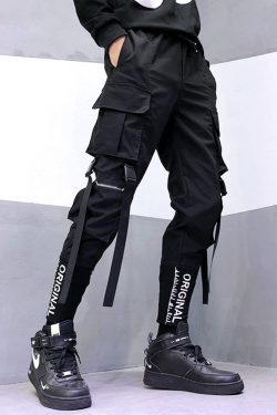 Y2K Grunge Cargo Pants With Tight Ankle - 90S Retro Summer Outfit For Women