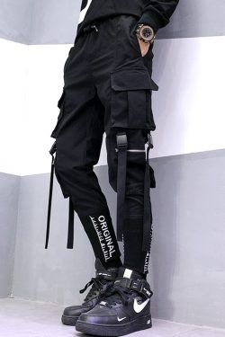 Y2K Grunge Cargo Pants With Tight Ankle - 90S Retro Summer Outfit For Women