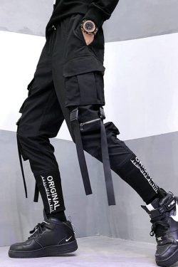 Y2K Grunge Cargo Pants With Tight Ankle - 90S Retro Summer Outfit For Women