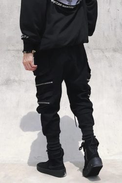 Y2K Grunge Cargo Pants With Zip Pockets - 90S Retro Summer Outfit For Women