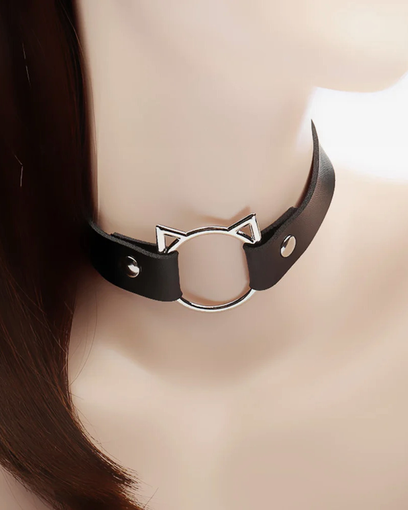 Y2K Grunge Cat Choker Necklace - Retro 90S Fashion, Gothic Y2K, Pastel Goth, Y2K Popstar Y2K Grunge Cat Choker Necklace - Retro 90S Fashion, Gothic Y2K, Pastel Goth, Y2K Popstar