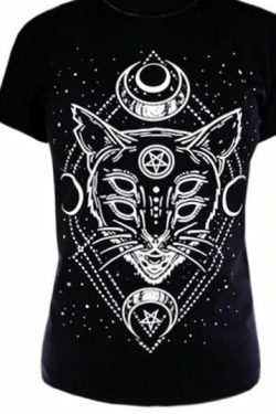 Y2K Grunge Cat Print Shirt - 90S Fashion, Retro Style, Y2K Summer Outfits, Pastel Goth