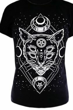 Y2K Grunge Cat Print Shirt - 90S Fashion, Retro Style, Y2K Summer Outfits, Pastel Goth