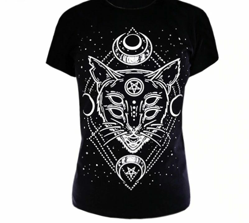 Y2K Grunge Cat Print Shirt - 90S Fashion, Retro Style, Y2K Summer Outfits, Pastel Goth