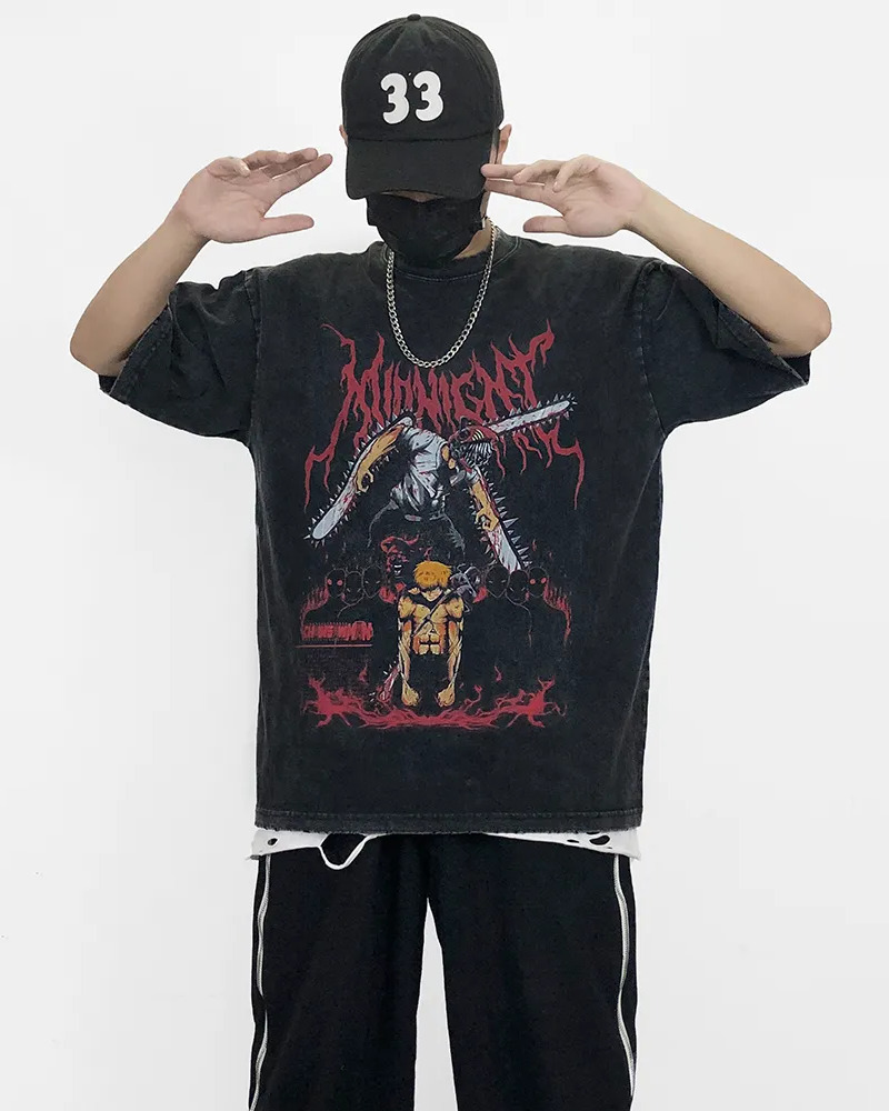 Y2K Grunge Chainsaw Man Shirt - Retro 90S Fashion, Summer Outfits, And Popstar Vibes