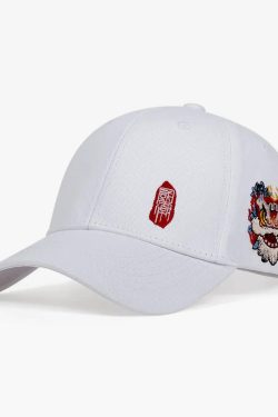 Y2K Grunge Chinese Dragon Baseball Cap - Retro 90S Fashion, Summer Y2K Outfits, Hip Hop Style