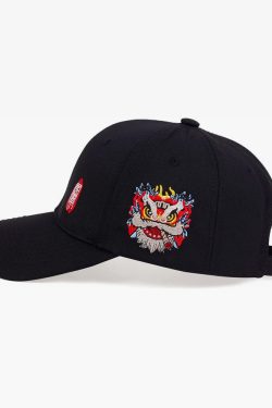 Y2K Grunge Chinese Dragon Baseball Cap - Retro 90S Fashion, Summer Y2K Outfits, Hip Hop Style