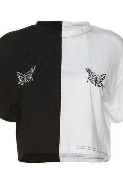 Y2K Grunge Contrast Pants & Top - 90S Fashion, Retro Style, Summer Y2K Outfits