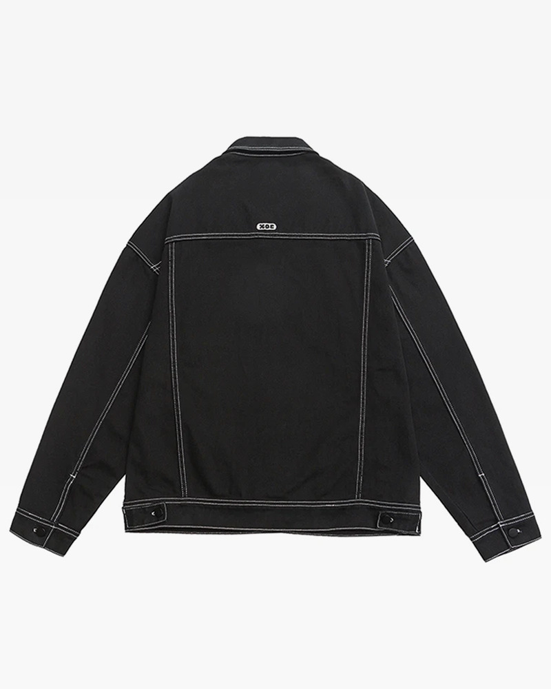 Y2K Grunge Contrast Stitch Jacket - 90S Fashion, Retro Style, Y2K Summer & Party Outfits Y2K Grunge Contrast Stitch Jacket - 90S Fashion, Retro Style, Y2K Summer & Party Outfits