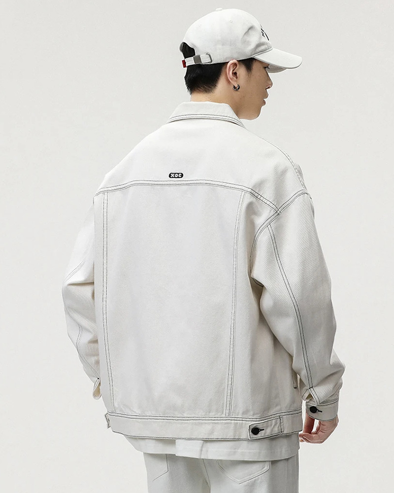 Y2K Grunge Contrast Stitch Jacket - 90S Fashion, Retro Style, Y2K Summer & Party Outfits Y2K Grunge Contrast Stitch Jacket - 90S Fashion, Retro Style, Y2K Summer & Party Outfits