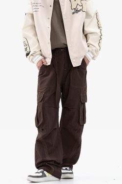 Y2K Grunge Contrast Stitch Jeans - 90S Retro Summer Outfit, Y2K Club & Party Fashion