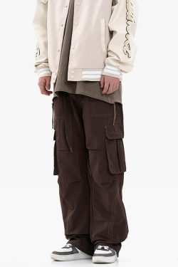 Y2K Grunge Contrast Stitch Jeans - 90S Retro Summer Outfit, Y2K Club & Party Fashion