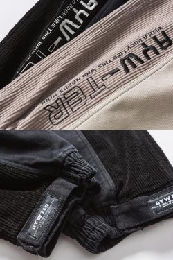 Y2K Grunge Corduroy Joggers - Retro 90S Fashion, Summer Outfits, And Pastel Goth Style