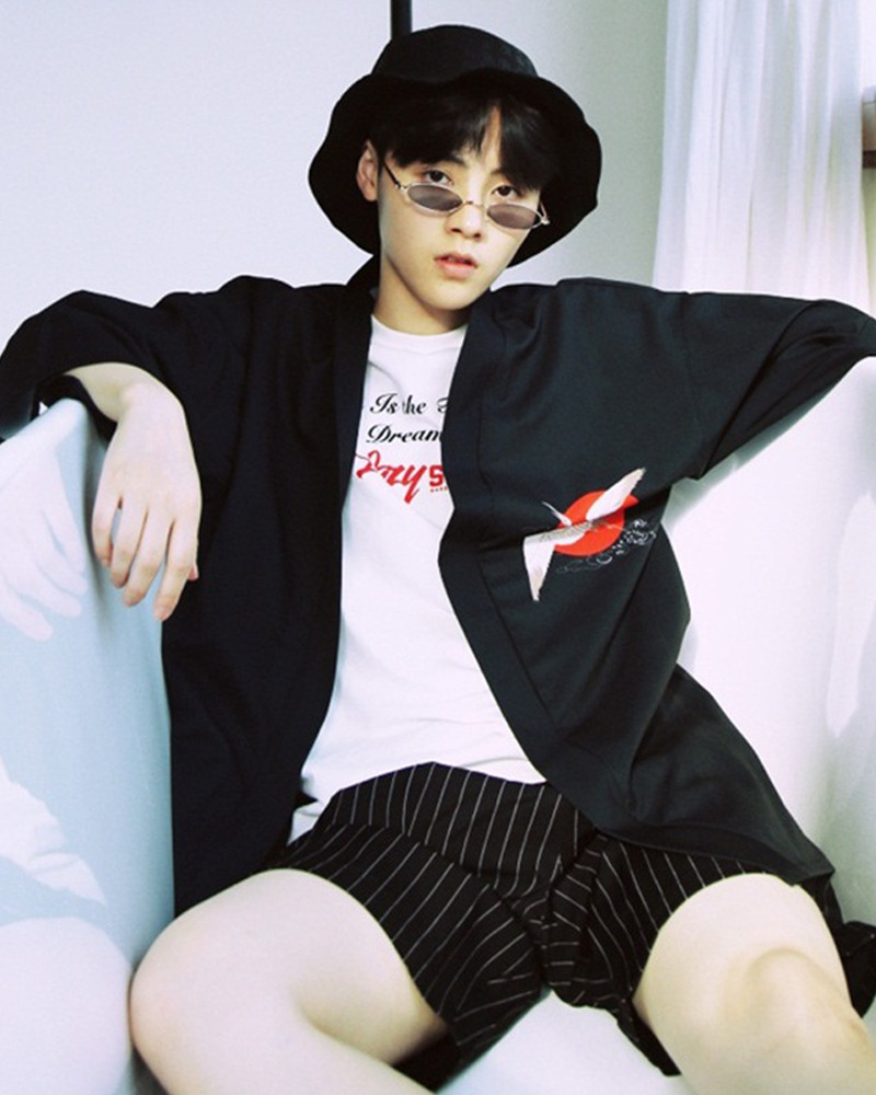 Y2K Grunge Crane Kimono Jacket - Retro 90S Summer Outfit, Pastel Goth, Y2K Fashion Staple Y2K Grunge Crane Kimono Jacket - Retro 90S Summer Outfit, Pastel Goth, Y2K Fashion Staple