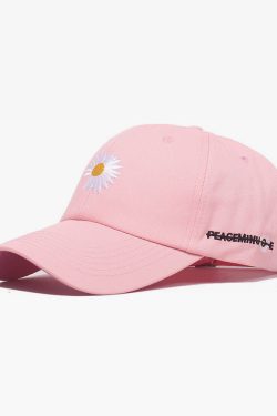 Y2K Grunge Daisy Baseball Cap - Retro 90S Fashion, Summer Y2K Outfits, Pastel Goth Style