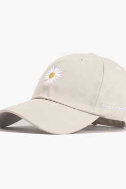 Y2K Grunge Daisy Baseball Cap - Retro 90S Fashion, Summer Y2K Outfits, Pastel Goth Style