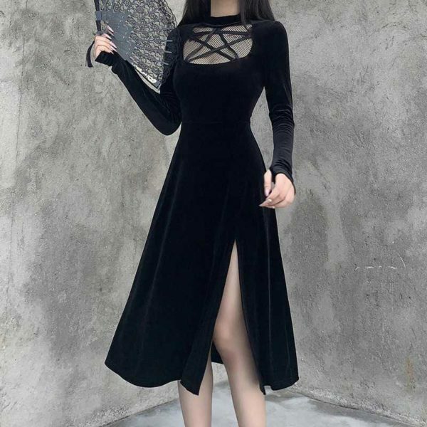 Y2K Grunge Dark Velvet Dress - Retro 90S Fashion, Summer Party, Club & Popstar Outfits Y2K Grunge Dark Velvet Dress - Retro 90S Fashion, Summer Party, Club & Popstar Outfits