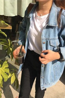 Y2K Grunge Denim Long Jacket - 90S Fashion, Retro Style, Y2K Summer Outfits, Y2K Club Outfits