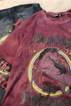 Y2K Grunge Destroy The Patriarchy Shirt - Retro 90S Fashion, Summer Y2K Outfits, Gothic Y2K Style